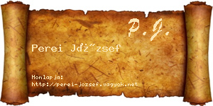 Perei József névjegykártya